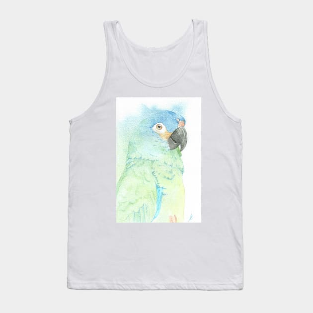 blue-winged macaw parrot portrait watercolor painting tropical pet Tank Top by Oranjade0122